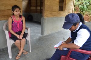 Mother being educated by Community Health Worker